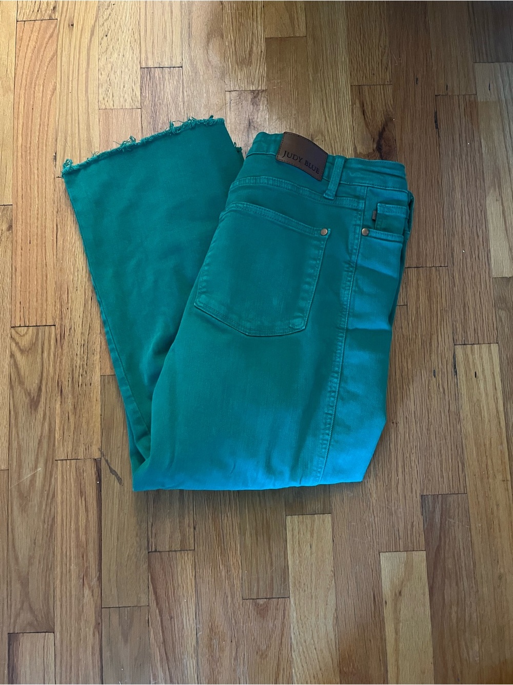 Judy Green Flare Wide-Leg Jeans